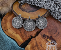 Handmade Sterling Silver Viking Rune Necklace. Urnes Style Pendant.