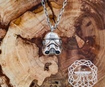 Handmade Sterling Silver Stormtrooper Pendant. Star Wars Necklace.