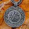 Handmade Sterling Silver Viking Sleipnir Pendant. Urnes Style Necklace.