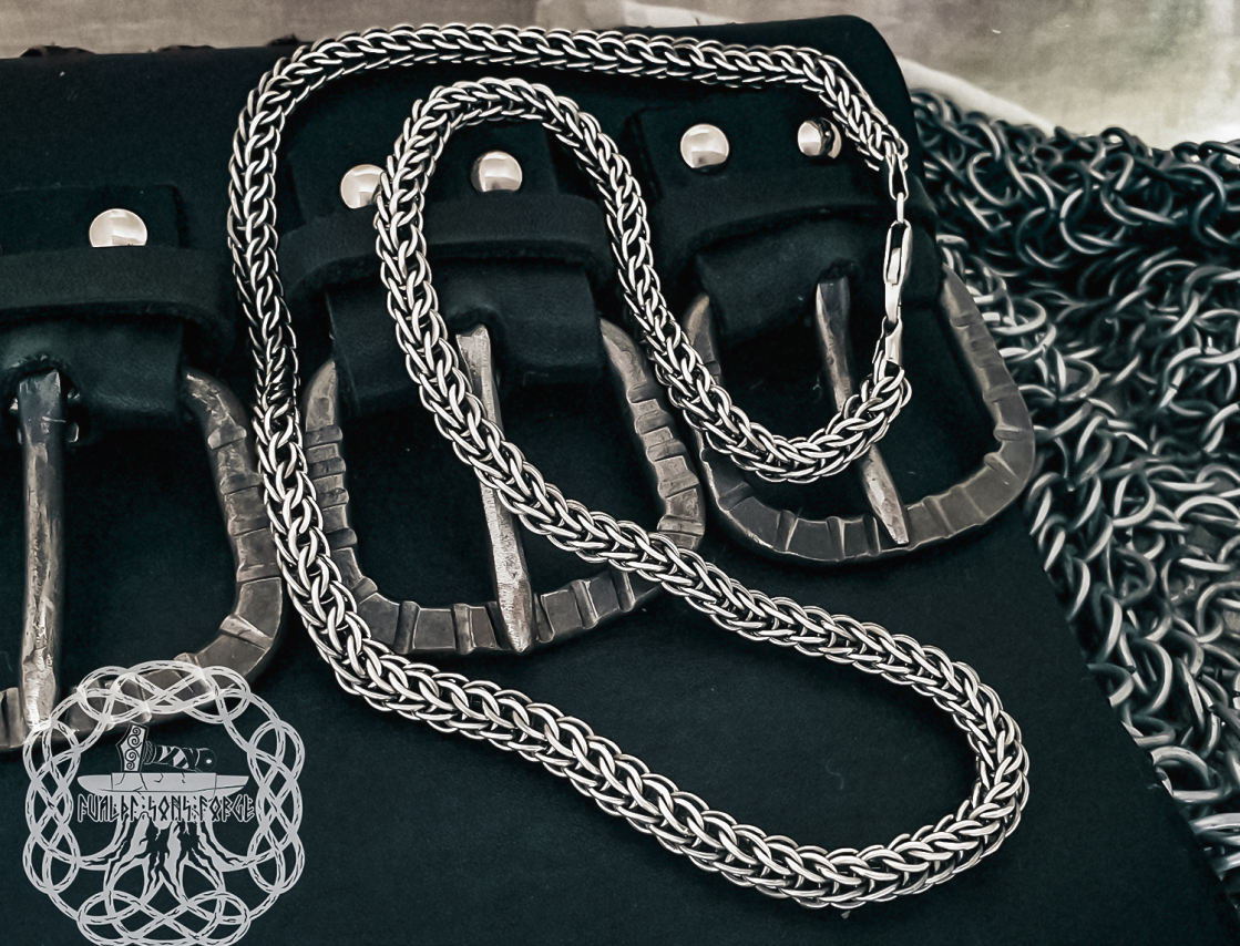 Handmade Sterling Silver Viking Chain Necklace