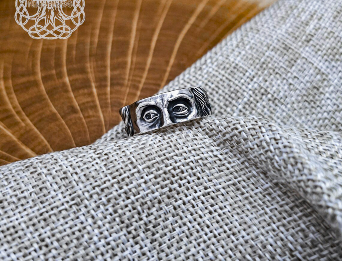 Sterling Silver Benjamin Franklin Ring. Handcrafted Artisan Jewelry.