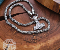 Sterling silver mjolnir pendant. Handmade Thor Hammer replica from Kostroma.