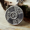 Handmade Sterling Silver Triskele Pendant. Celtic Triskelion Necklace.