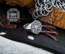 Sterling Silver Wind Rose Ring. Handmade Viking Jewelry.