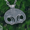 Handmade Sterling Silver Viking Raven Lunula Pendant
