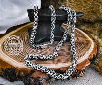 Sterling Silver Byzantine Necklace. Handmade Viking Chain.