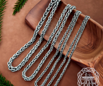 Handmade Sterling Silver Viking Chain Norse Necklace