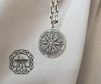 Handmade Sterling Silver Helm of Awe Pendant. Viking Norse Jewelry.