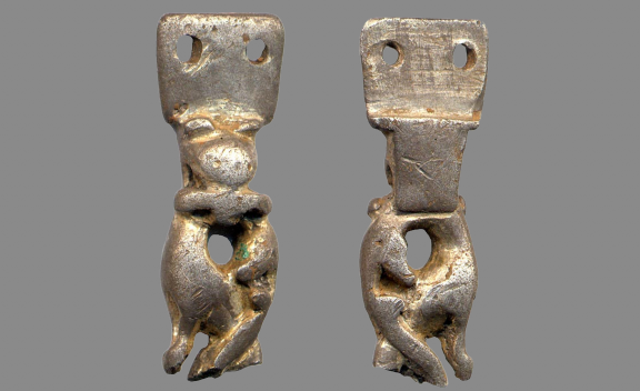 Silver-gilt strap end fitting
