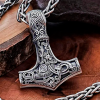 Sterling Silver Mammen Mjolnir Pendant. Handmade Viking Thor Hammer Necklace.