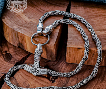 Sterling Silver Wolf Head Viking Gotland Replica Chain