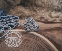 Sterling Silver Bison Head Ring. Handmade Animal Jewelry.