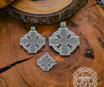 Sterling Silver Celtic Cross Pendant. Handmade Reversible Necklace.