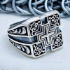 Sterling Silver Cross Statement Ring. Gothic Knight Jewelry.