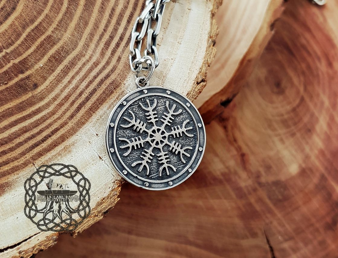 Handmade Sterling Silver Helm of Awe Pendant. Viking Norse Jewelry.