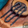 Handmade Black Sterling Silver Viking Chain. Authentic Norse Necklace.