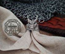 Sterling Silver Dragon Ring with Horns. Handmade Fantasy Jewelry.
