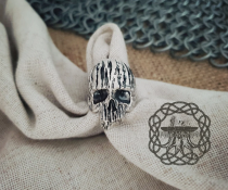 Handmade Sterling Silver Skull Mask Ring. Edgy Biker Jewelry.