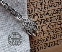 Wolf Paw Pendant Necklace. Handmade Sterling Silver Norse Viking Jewelry.