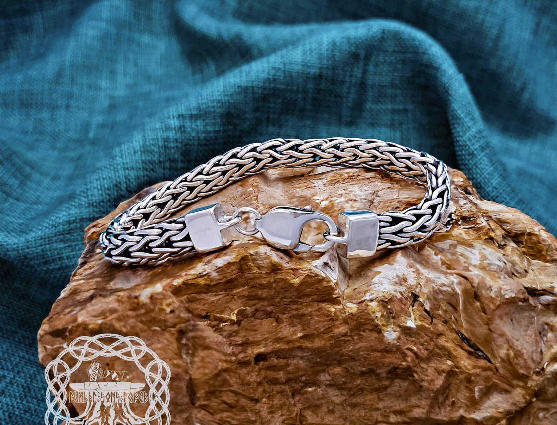 Sterling Silver Viking Arm Ring. Handmade Norse Bracelet.