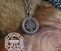 Elegant Endless Knot Pendant. Sterling Silver Handmade Necklace.