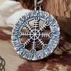 Handmade Sterling Silver Helm of Awe Pendant. Viking Aegishjalmur Necklace.