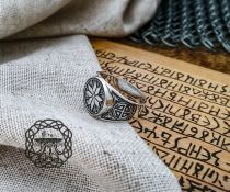 Handmade Sterling Silver Alatyr Ring. Slavic Pagan Jewelry.