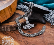 Handmade Sterling Silver Viking Chain. Norse Replica Necklace.