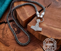 Authentic Wolf Head Filigree Viking Necklace Replica from Gotland. Sterling Silver Norse Chain.