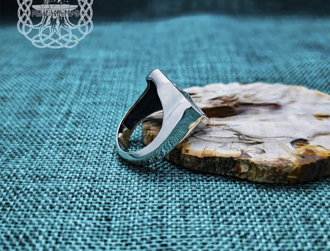 Sterling Silver Eagle Signet Ring. Handmade Animal Jewelry.