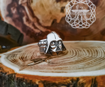 Handmade Sterling Silver Darth Vader Ring. Star Wars Jewelry.