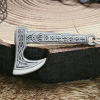 Norse Viking Axe Pendant. Sterling Silver Jewelry Necklace.
