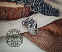 Sterling Silver Dragon Ring with Horns. Handmade Fantasy Jewelry.