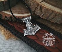 Viking Mjolnir Pendant. Sterling Silver Thor Hammer Necklace.