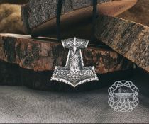 Viking Mjolnir Pendant. Sterling Silver Thor Hammer Necklace.