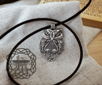 Sterling Silver Celtic Owl Necklace. Handmade Viking Jewelry.