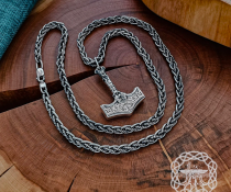 God of War Mjolnir Pendant. Sterling Silver Kratos Thor Hammer Necklace. Handmade Viking Jewelry.