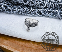 Sterling Silver Eagle Wing Ring. Artisan Crafted Animal Jewelry.