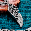 Handmade Sterling Silver Wing Necklace. Eagle Feather Pendant.