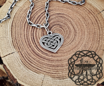 Sterling Silver Celtic Knot Heart Necklace. Womens Pendant Jewelry.