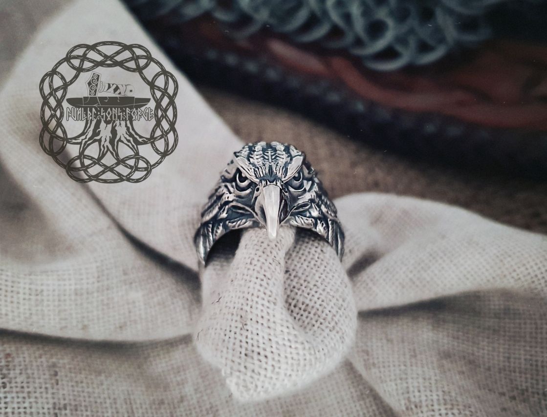 Handcrafted Sterling Silver Eagle Ring. Unique Animal Jewelry.