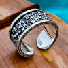 Sterling Silver Maltese Cross Ring. Handmade Floral Jewelry.