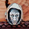 Sterling Silver Salvador Dali Ring. Hooded Design with Bandolier.