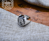 Sterling Silver Horse Ring. Handmade Lucky Horseshoe Jewelry.