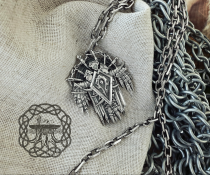 Sterling Silver Warcraft Horde Pendant. Handmade Orc Necklace.