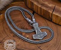 Authentic Wolf Head Viking Necklace Replica from Gotland. Sterling Silver Norse Chain.