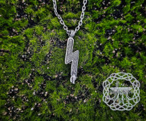 Handmade Norse Viking Sowilo Rune Wolf Pendant. Sterling Silver Runic Necklace.