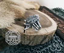 Sterling Silver Predator Ring. Unmasked Alien Design.