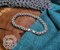 Sterling Silver Viking Bracelet. Handmade Double-Link Design.