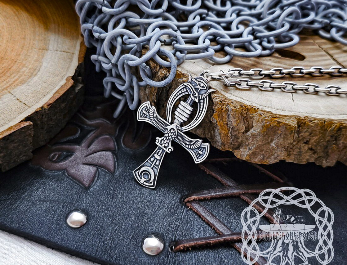 Handmade Sterling Silver Ankh Pendant. Egyptian Cross Necklace.